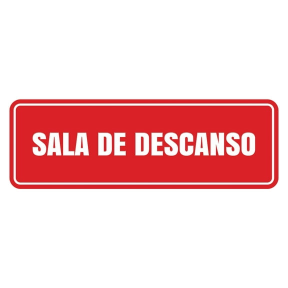 Signs ByLITA Standard Sala de Descanso Wall or Door Sign | Spanish Workplace Business Direction Signs (Red) - Large