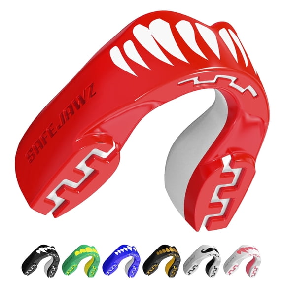 SAFEJAWZ Sports Mouth Guard with Case, Dual Layer Adults and Youth Mouthguard with Case (Viper, Adult (12 Years))