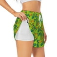 thumbnail image 2 of Bixox Women's Autumn Corn pattern 2 in 1 Running Shorts - Lightweight Athletic Workout Gym Yoga Shorts Liner with Pockets - Small, 2 of 5