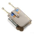 thumbnail image 4 of SaniMore for iPhone 14 Case, PU Leather Removeable Zipper Purse with Card Slots Crossbody Lanyard Shockproof Bumper Anti-drop Love Heart Stylish for Girls Women Wallet Cover for iPhone 14, Gray, 4 of 8