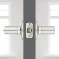 thumbnail image 4 of Kwikset Ladera Entry Door Handle with Lock and Key, Secure Keyed Reversible Lever Exterior, For Front Entrance and Bedrooms, Satin Nickel, Pick Resistant Smartkey Rekey Security and Microban, 4 of 6