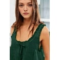 thumbnail image 2 of Women Summer Boho Tie Front Tops Lace Beach Button Down Tank Sleeveless Mesh Chiffon Crop Tops Y2k 2025 Ink Green M, 2 of 5