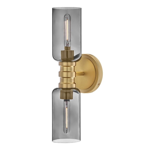 85612LCB-SM Lark Naomi - 10W 2 LED Medium Wall Sconce-16 Inch Tall and 5 Inch Wide-Smoked Glass Color