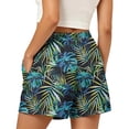 thumbnail image 4 of Yievot Beach Shorts for Women Graphic Print Drawstring Elastic Waist Summer Vacation Casual Shorts with Pockets, 4 of 5