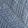 thumbnail image 4 of Chezmoi Collection Roswell Geometric Striped Solid Cotton Lightweight Quilt for All Seasons, 3-Piece Quilt Set, King, Dark Blue, 4 of 4
