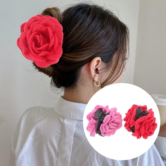 SEWCHICS Clips for Women, 2 Pieces, Assorted Fabric Colors, Hair Accessories for Everyday Use