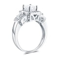 thumbnail image 3 of Wellingsale Ladies Solid 14k White Gold Polished CZ Cubic Zirconia Radiant Cut Halo Engagement Ring - Size 8.5, 3 of 6