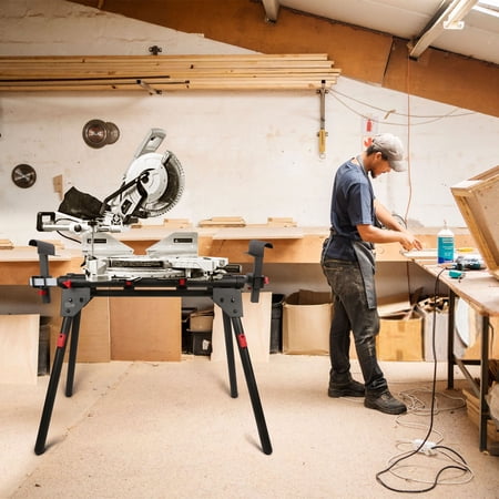 HYPER TOUGH HYPER STACK HEAVY DUTY 500-LB MITER SAW STAND, SUPPORTS 10′ BOARDS