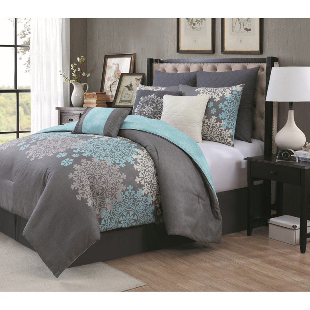 Avondale Manor Amber 9pc Comforter Set King Aqua
