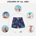 thumbnail image 6 of Kids' Beach Pants Comfortable Swim Trunks Neon Blue-purple Green Butterfly Shorts for Pool Vacation and Lounge Wear 3T, 6 of 8