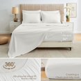 thumbnail image 3 of King Size Comforter Set, 7 Pieces Bed in a Bag King, Complete Bedding Set Includes Comforter, Flat Sheet, Fitted Sheet, Pillowcases and Pillow Shams, Ivory, 3 of 18