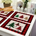 thumbnail image 3 of HEVIRGO 6Pcs/Set Christmas Style Place Mat Anti-slid Flax Heat Insulation Fine Texture Dinner Mat for Home - 8, 3 of 10