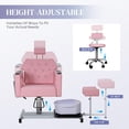 thumbnail image 5 of Pedicure Chair No Plumbing, 360° Swivel Hydraulic Adjustable Reclining Station with Massage Foot Bath & Footrest for Nail Tech, Spa, Salon (Pink), 5 of 9