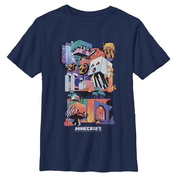 Boys Minecraft Mobs Movie Poster T Shirt