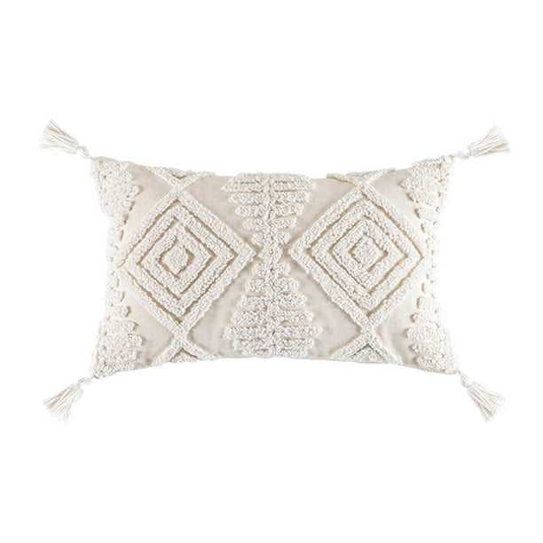 Fundas tipo boho, 45x45 cm, estilo tribal, tejidas a mano, con textura. 30x50 B