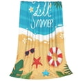 thumbnail image 2 of Honeii Hello Summer1 Print Fleece Blanket - Throw Blanket for Bed, Sofa, Couch, Camping, and Travel , Microplush Ultra Soft Warm Blanket-50"x40", 2 of 7