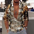 thumbnail image 3 of Camisa de manga larga informal con cuello vuelto y estampado de estilo lujoso para hombre, ropa de calle de moda, tops de tendencia, ropa para hombre, 3 of 5