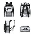 thumbnail image 4 of Sanmadrola Clear Backpack Clear Bag Heavy Duty Waterproof Transparent Large PVC Backpacks for Teenagers Women Men for Stadium School College Travel Work Hiking, Black, 4 of 7