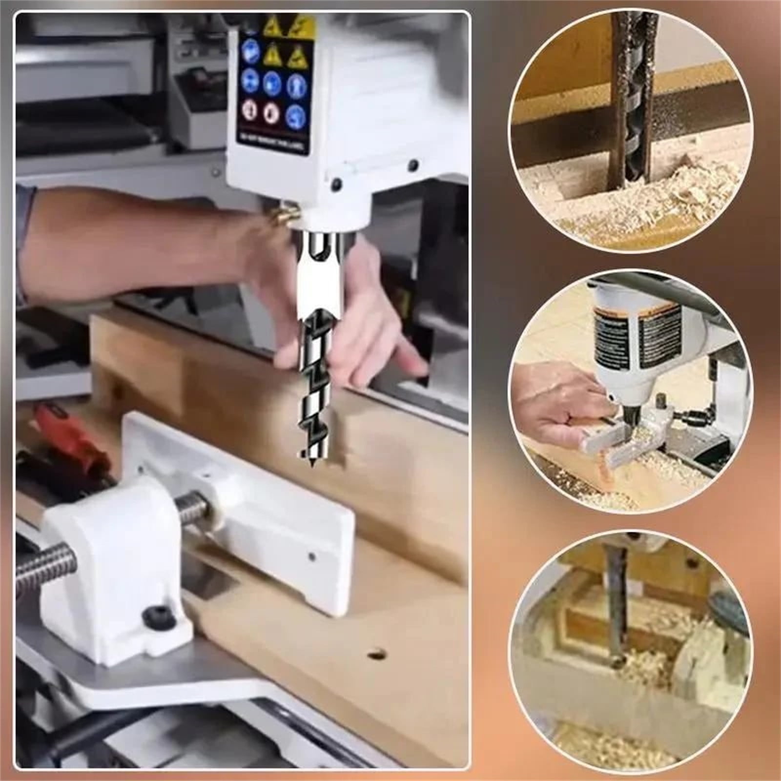 Square Hole Drill Bits for Wood, 4-Piece Mortising Chisel Set, High Carbon Steel Woodworking Tools for Furniture Making