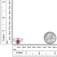 thumbnail image 6 of Gem Stone King 925 Silver and 10K Yellow Gold Pink Mystic Topaz and White Moissanite Engagement Ring for Women | 3.00 Cttw | Oval 9X7MM | Gemstone November Birthstone | Size 7, 6 of 7
