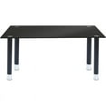thumbnail image 2 of Titanic Furniture Mika Tempered Glass Table w/Black Shiny Legs and Chrome Caps, 2 of 6
