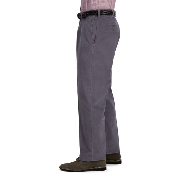 Haggar Men's Corduroy Classic Fit Flat Front Expandable Waistband Pant