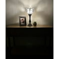 thumbnail image 3 of Tiffany Style Mini Torch Table Lamp White Baroque Style Lavender Stained Glass Included LED Bulb 15'H*6"W, 3 of 7