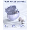 thumbnail image 2 of aigo CA05 Open Ear Earbuds Clip on Wireless Bluetooth 5.4 Headphones with Mic for iPhone,Android,Laptop,Enc Noise Reduction,50H Play,Waterproof Comfortable Wireless Earbuds Fit Sports Workout,Purple, 2 of 5