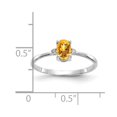thumbnail image 2 of 14k White Gold Polished Diamond and Citrine Ring Size 6 Ring for Women - .01 dwt, 2 of 2