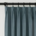 thumbnail image 2 of TWOPAGES 52 W X 63 L Inch Pinch Pleated Drapery Light Filtering Wool Privacy Curtain for Bedroom, 1 Panel, Dark Blue, 2 of 5
