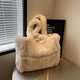 thumbnail image 5 of Bolsos de mano de algodón con leche maciza, compartimentos interiores informales, 2024, bolsos de alta calidad para mujer, bolsos de mano con cierre de gran capacidad para mujer, 5 of 5