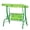 Green, variant on Red Double Seat Kids Swing Chair with Adjustable Canopy, Heavy-Duty Steel Frame Swing for 3-6 Years Old, 132 lbs Capacity, Outdoor/Indoor Use