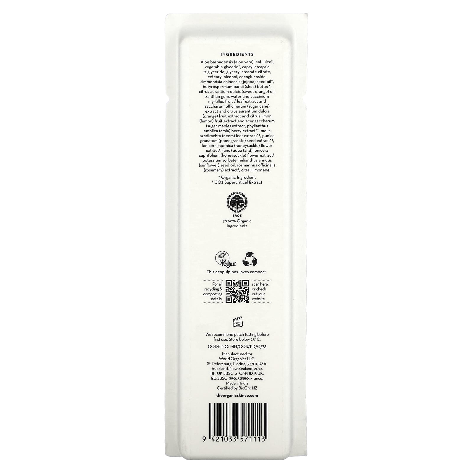 The Organic Skin Co Vitamin Sea Organic New Zealand Marine and Vitamin C Face Serum, 1 fl oz