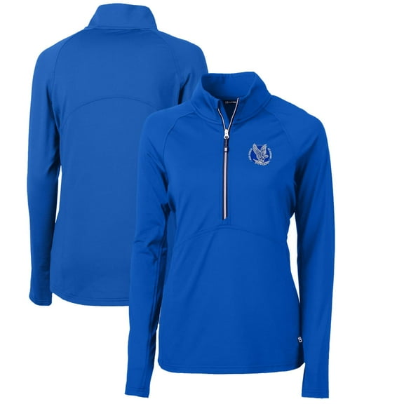 Women's Cutter & Buck Royal Air Force Falcons Adapt Eco Knit Stretch Recycled Half-Zip Pullover Top
