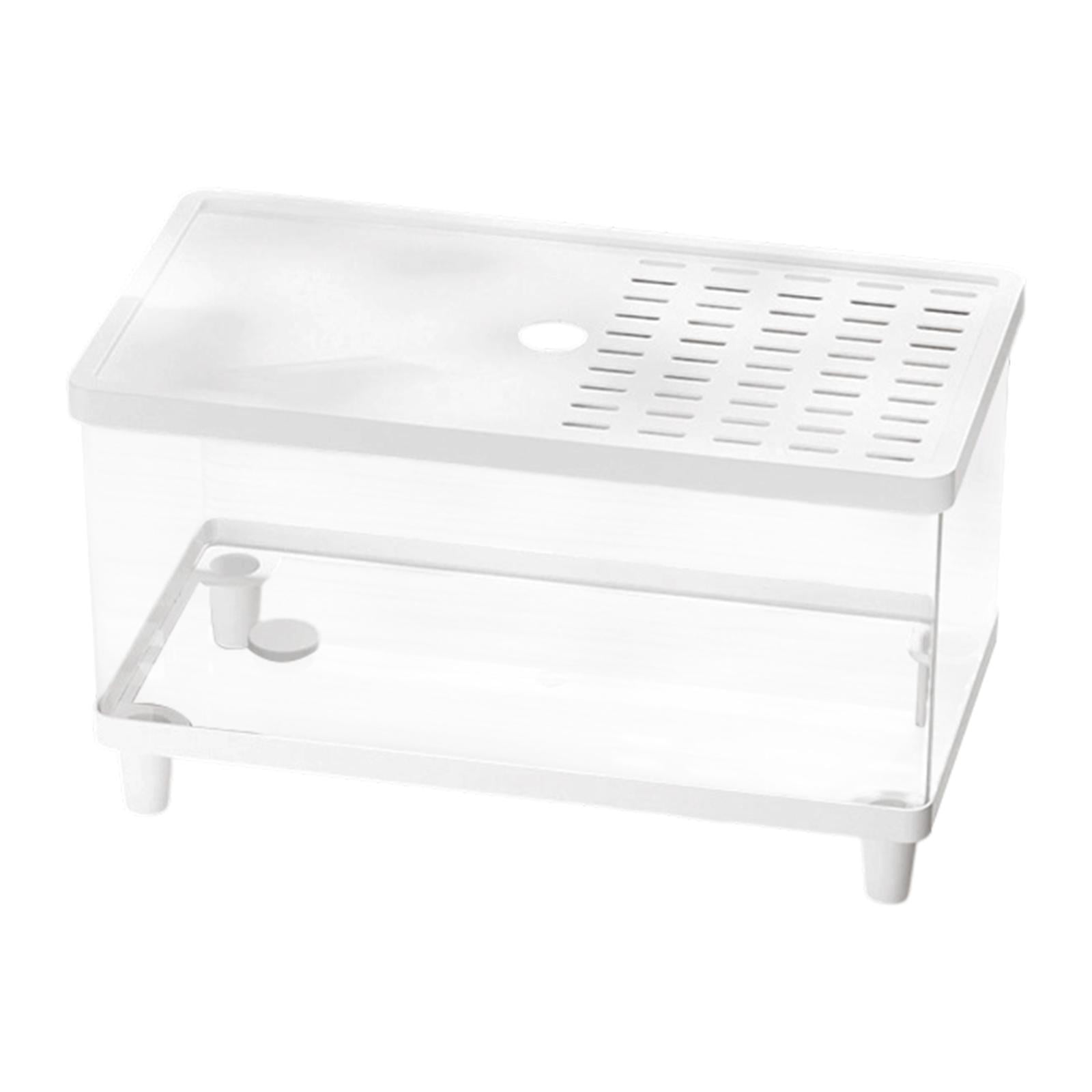 balikha Mini Reptile Terrarium Habitat Container Top Ventilation Clear Full View Small Lizard Tank Snake Enclosure for Turtles Snails 40cmx21.5cmx23cm