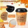 thumbnail image 3 of 100 Pack 12oz Fall Cups Paper Thanksgiving Disposable Coffee Cups with Dome Lids and Sleeves Autumn Insulated Paper Coffee Cups for Thanksgiving Hot Cold Drinks Party Dinner Supplies, 3 of 7