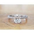 thumbnail image 4 of HeartsAndYou 1.5ct Oval Cut Moissanite Accents Solitaire Engagement Ring for Women 18k White Gold Over Silver, 4 of 8
