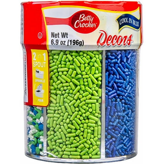 Betty Crocker Decor Sprinkles Cool in Blue Colors 6.9 oz (Pack of 10)