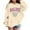 Beige, variant on Kiijoy Hoodie for Girls Malibu Letter Graphic Loose Pullover Hooded Sweatshirt, Sizes 3-4