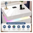 thumbnail image 4 of LED Nightstand with RGB Lights & Lockable Drawer - Modern Bedside Table with USB Charging, Auto Sensor, 2 Drawers - White, 4 of 9