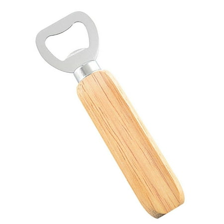 

Xewsqmlo Stainless Steel Bottle Opener Wood Handle Drink Beer Lid Kitchen Launcher