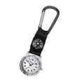 thumbnail image 3 of Reloj de montañismo con brújula, reloj de bolsillo para enfermera, diseño de mosquetón, relojes de moda sencillos (negro), 3 of 5