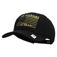 thumbnail image 2 of US Marines Veteran Flag Design Embroidered 6 Panel Structured Cotton Twill Cap Made in USA - Black OSFM, 2 of 5