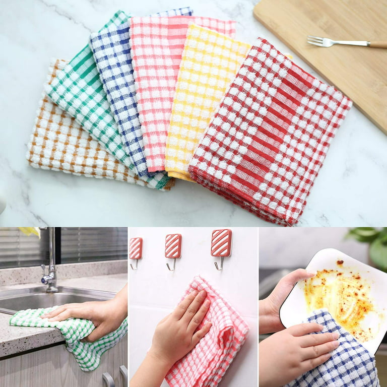 Kitchen Dish Towels, 6 Pack Bulk Cotton Kitchen Towels Set, Super Soft  Absorbent Dish Cloths for Washing Dishes Dish Rags for Drying Dishes  Kitchen
