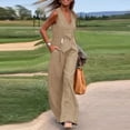thumbnail image 5 of ZANZEA Womens V Neck Sleeveless Tank Tops Vest Wide Leg Trousers Long Bottoms Palazzo Pants 2PSC Casual Sets Outfits, 5 of 5