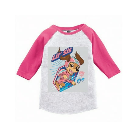 

Paw Patrol Lil Sis Liberty Raglan Long Sleeve Tee with Skye - 3T 4T 5T Age 3 4 5 Years Old - Paw Patrol Toddler Girls for Sisters
