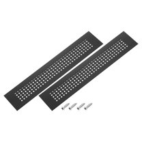 Uxcell Door Air Vent Cover, Aluminum Grille Ventilation Cover for Cabinet Wardrobe 10 x 2 Inch Black