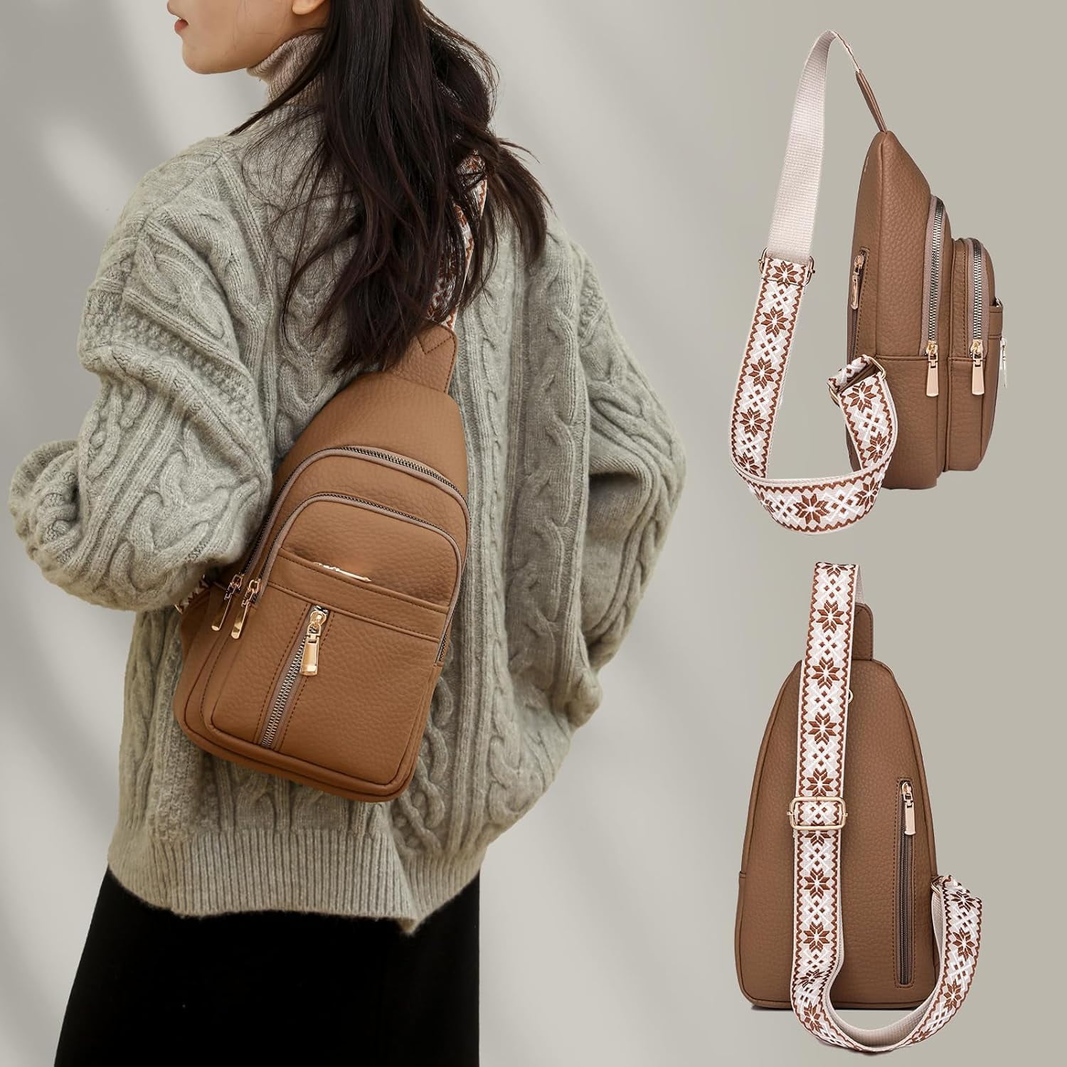 2025 Crossbody Bag,Travel Small Sling Bag Crossbody Bags for Women-Vegan Leather Fanny Pack Crossbody Bags for Women