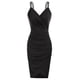 thumbnail image 1 of Vestido de fiesta GRACE KARIN, ajustado con tirantes finos y cuello en V, negro, 1 of 5