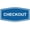 Blue, variant on Signs ByLITA Fancy Checkout Sign - Laser-Engraved Lettering | Durable ABS Plastic | Vibrant Colors | Powerful Foam Tape (Red) - Small